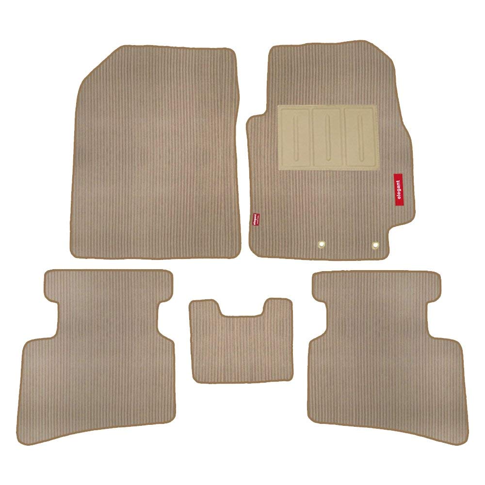 Elegant Carpet Cord Beige Non-Woven Custom Fit Car Mat Compatible With New Hyundai I20 2020 Onwards