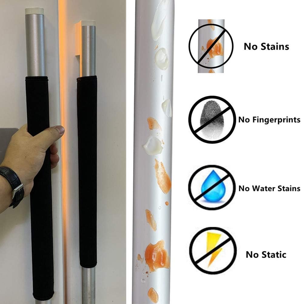 Miaowater 4 PCS Refrigerator Door Handle Covers Kitchen Appliance Decor Handles Anti-Skid Anti-Static Protector Fridge, Dishwasher Oven Keep Off Fingerprints,Food Stains (Black) : Appliances
