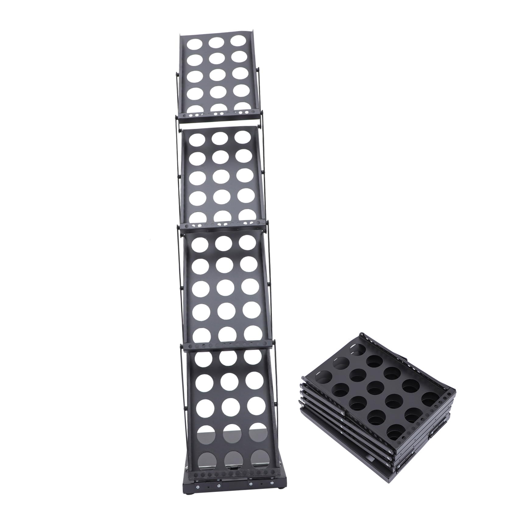 Présentoir à Brochures Vertical Multi-niveaux en Fer Noir Pliable A4