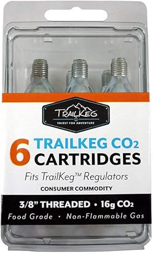 TrailKeg Cartuchos de CO2, accesorio dispensador de CO2 para cócteles, seltzers, granjeros carbonatados y mini barriles de 0.64 oz, 0.66 onzas,