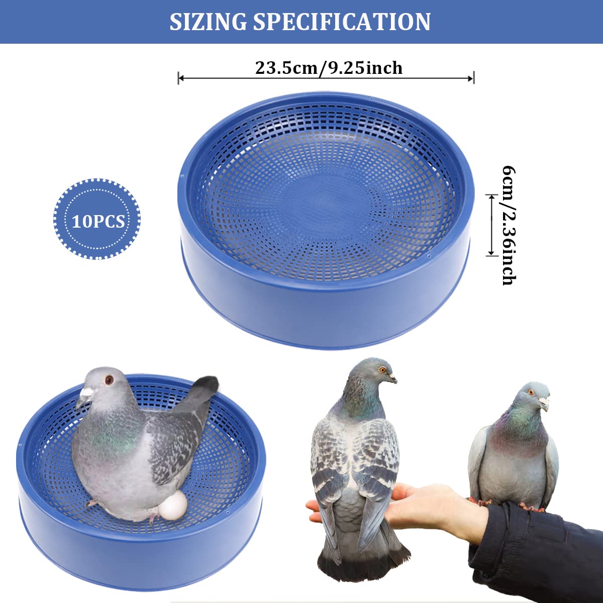 AGROHIT Nistschalen Für Tauben, 20 Stück Taubennistschalen Aus Kunststoff, Für Taubennester & Zucht, Leichte Reinigung, Nest Für Taubenzucht, Taubennest, Taubennesthaus, 23 Cm