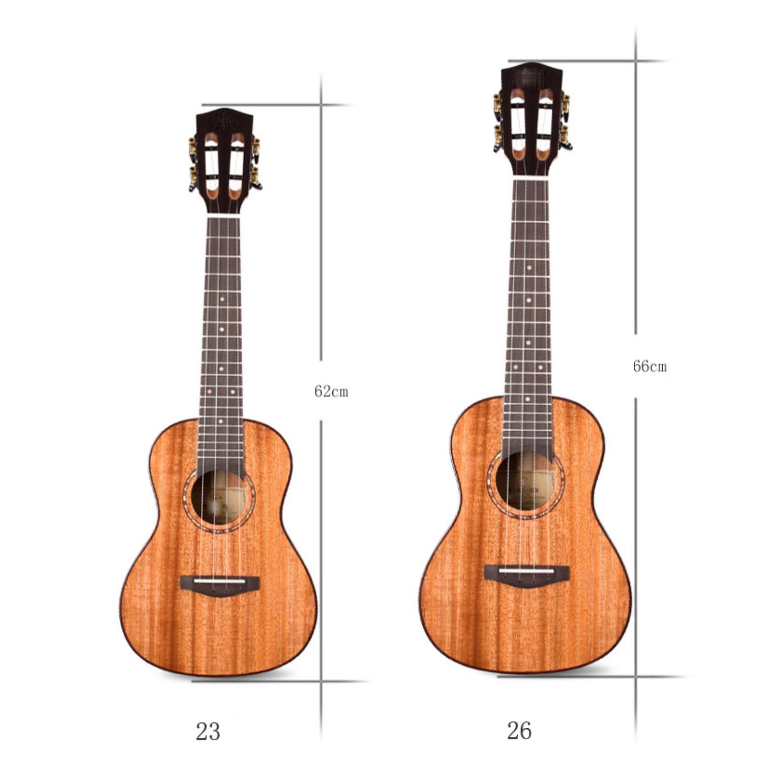 Matte All-Furnier-Mahagoni-Ukulele für Anfänger, viersaitig, 66 cm