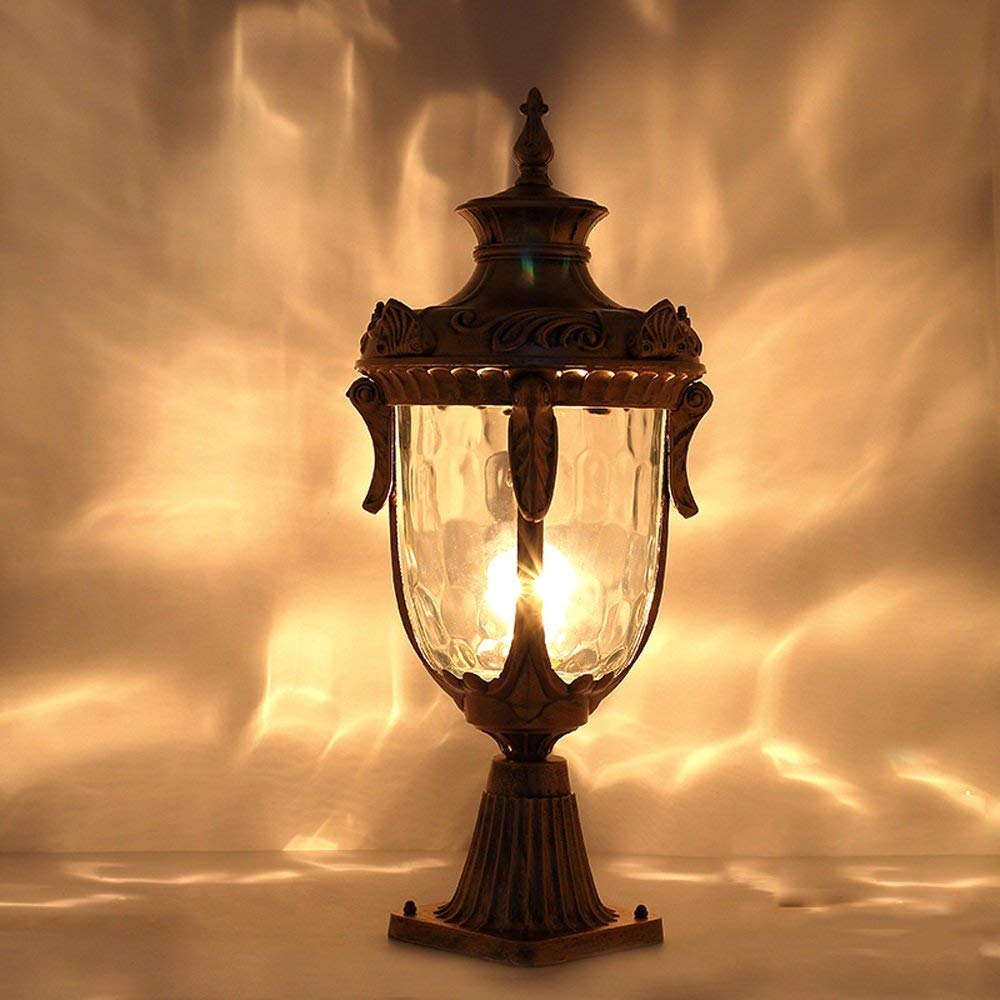 Lampada da Colonna per Esterni Europea Lampione da Cortile Lampione da Esterno per Balcone da Giardino Lanterna Americana retrò Impermeabile
