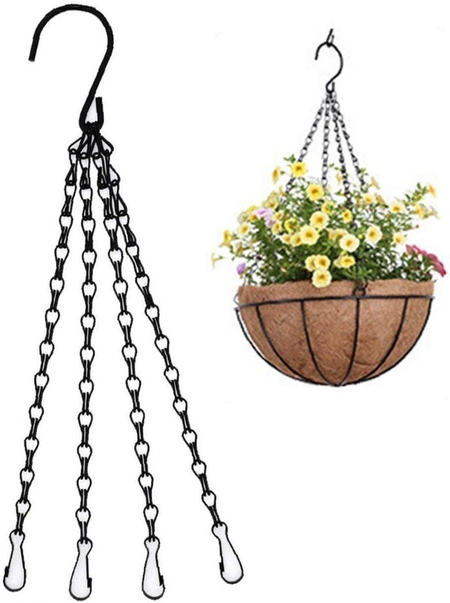 Hanging Basket Chains Metal Chain Hangers with 4 Clip Hook for Hanging Plants Flowers Baskets