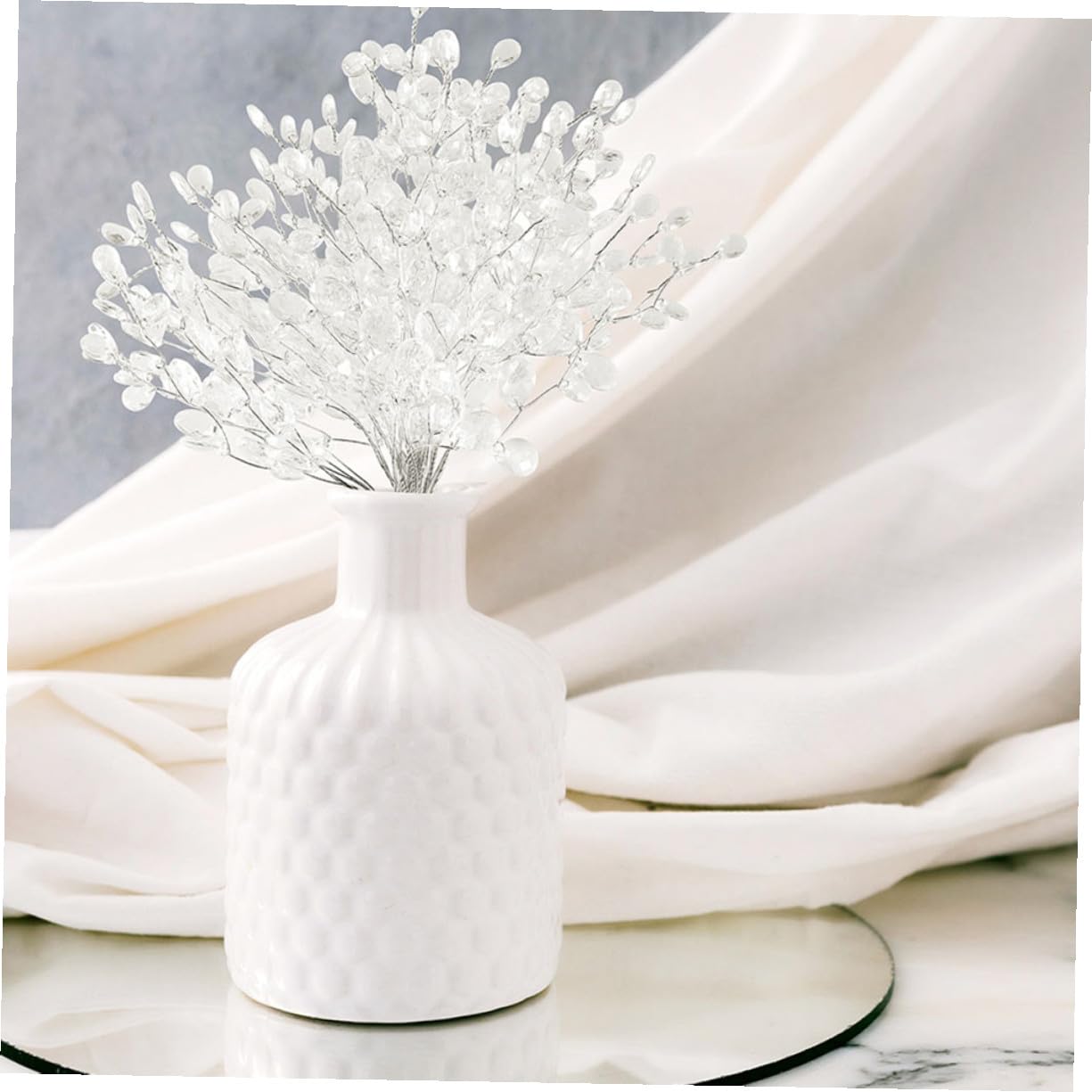 Künstliche Perlenblumen mit Acrylperlen Stiele für Dekoration Blumenstrauß für Innen und Außen für Küche Esszimmer und Hochzeit DIY-blumenarrangement Geschenk für Valentinstag