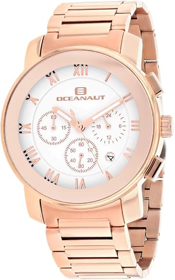 Oceanaut Mens OC0334 Riviera Analog Display Analog Quartz Rose Gold Watch