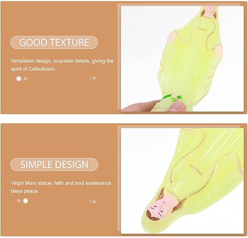 Miniatura 6 de PRETYZOOM Estatuilla virgen de plástico que brilla en la oscuridad, escultura católica de estilo religioso, estatuilla de dama de gracia para