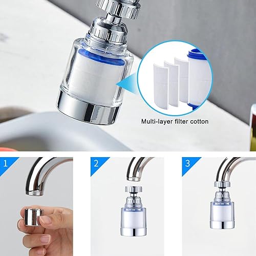 Miniatura 6 de Sonku - Filtro de grifo de baño, filtro universal giratorio de 360 para el hogar, baño y cocina (paquete de 2)