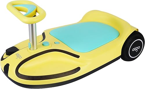 Miniatura 10 de aigo Coche eléctrico Wiggle - Coche eléctrico de 21.6 V para niños con pedal y mango de tracción, juguete de 3 velocidades, auto oscilante