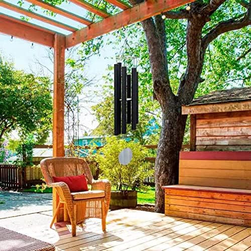 Wind Chimes Large Outdoors Clearance Deep Tone, 45" Sympathy Wind Chimes in Loving Memory of Someone, Memorial Wind Chimes Gifts for Mother's Day, Metal Wind Chimes Outdoors Garden / Yard Décor(Black)