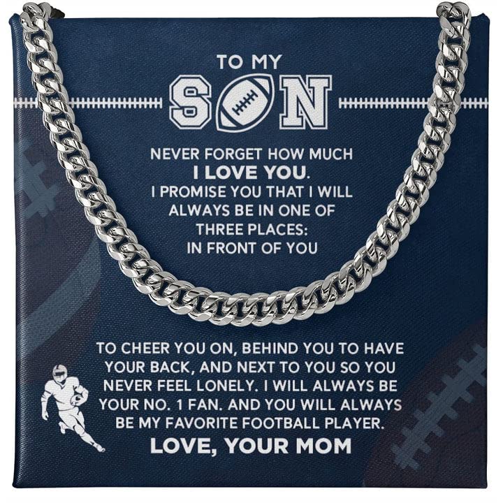 To My Son Necklace from Mom and Dad – Cuban Link Chain Necklace...
