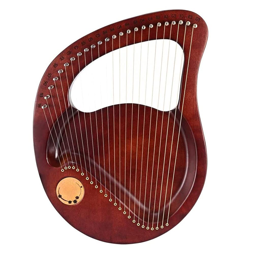 Arpa A Lira A 24 Corde, Legno Massello Di Mogano, Regalo Per Principianti, Adulti, Amante Della Musica Per Bambini, Con Legante Per Accordatura Skink, Corda Di Ricambio E Tutorial Musicale