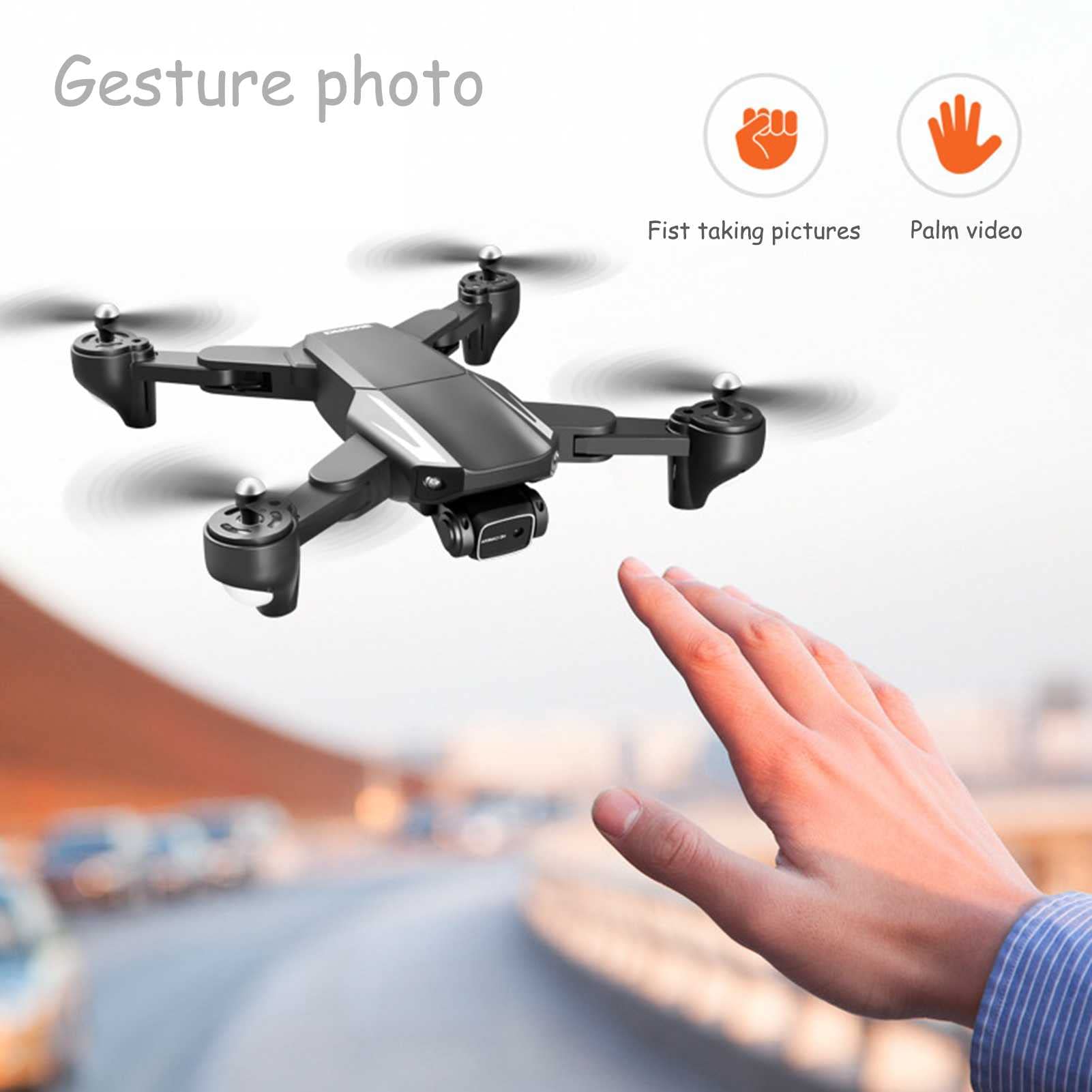 Drony z kamerą dla dorosłych 4K RC Quadcopter with 20 Minutes Flight Time Follow Me Auto Return Home Way-Points Functions Included Carrying Bag for Beginner (Black 3 BATTERIES)