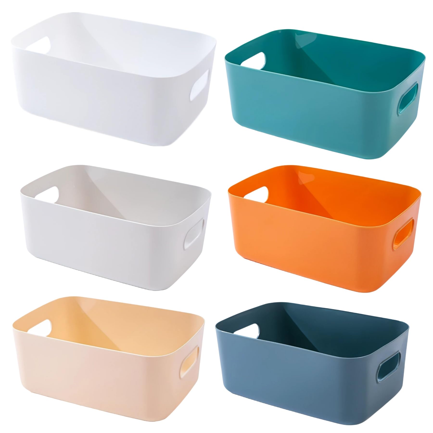 Storage Box 25 x 18 x 10 cm Pack of 6 Assorted Colours