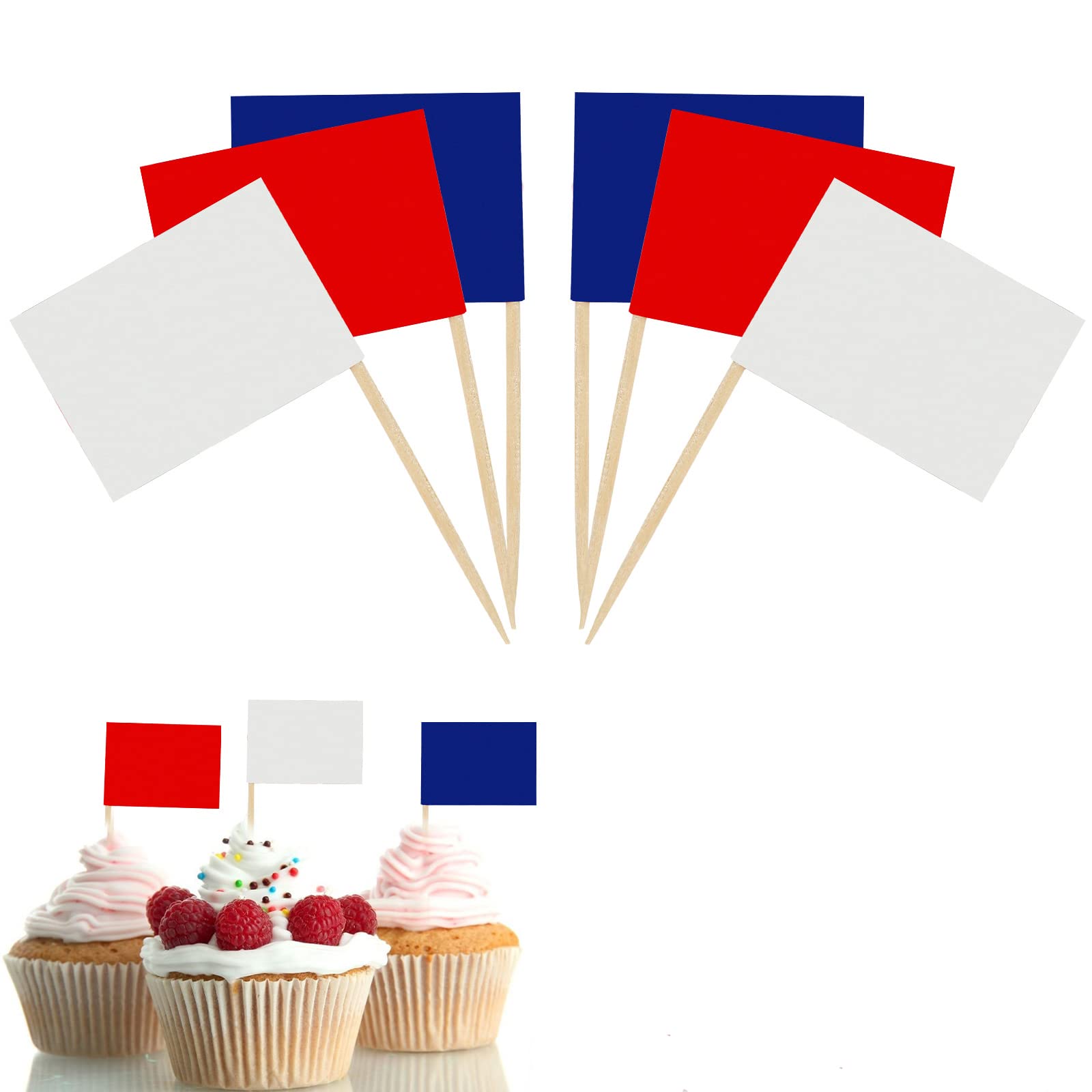 Runmeihe 150 PCS Union Jack Toothpicks，King Charles III Coronation Cocktail Sticks with Flags，Union Jack Party Supplies for Food Sandwich Cupcake (150)