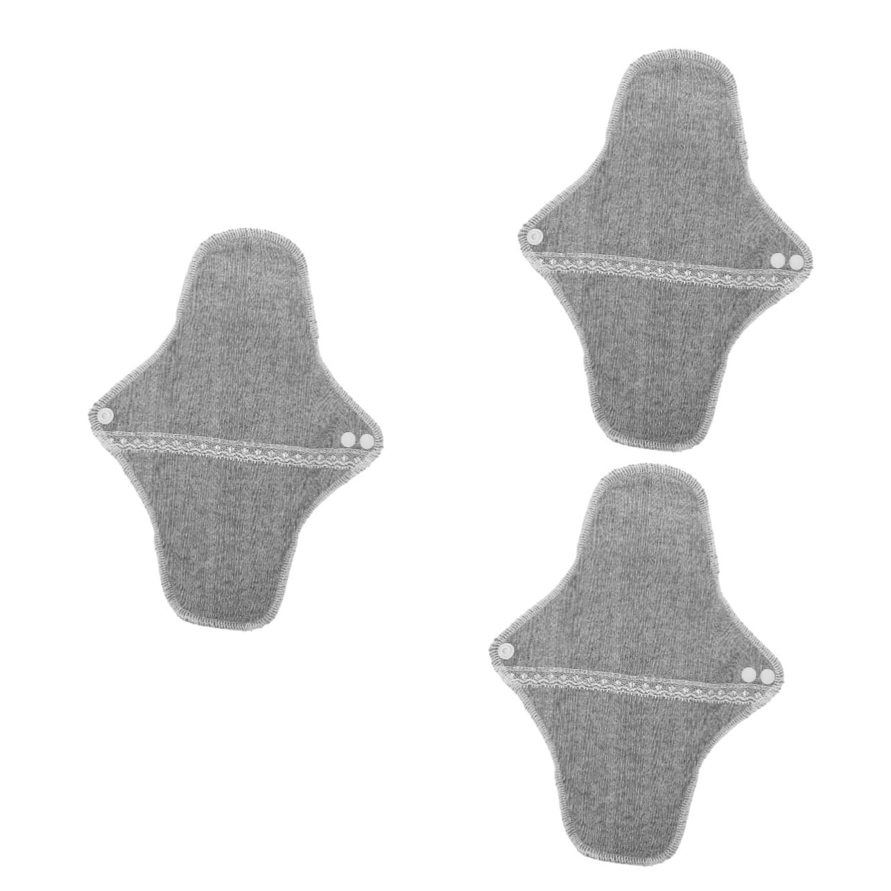 BCOATH 3 Pcs Leak-Proof Cotton Reusable Pads Menstrual Sanitary Napkin Washable Panty Liner for Period Use