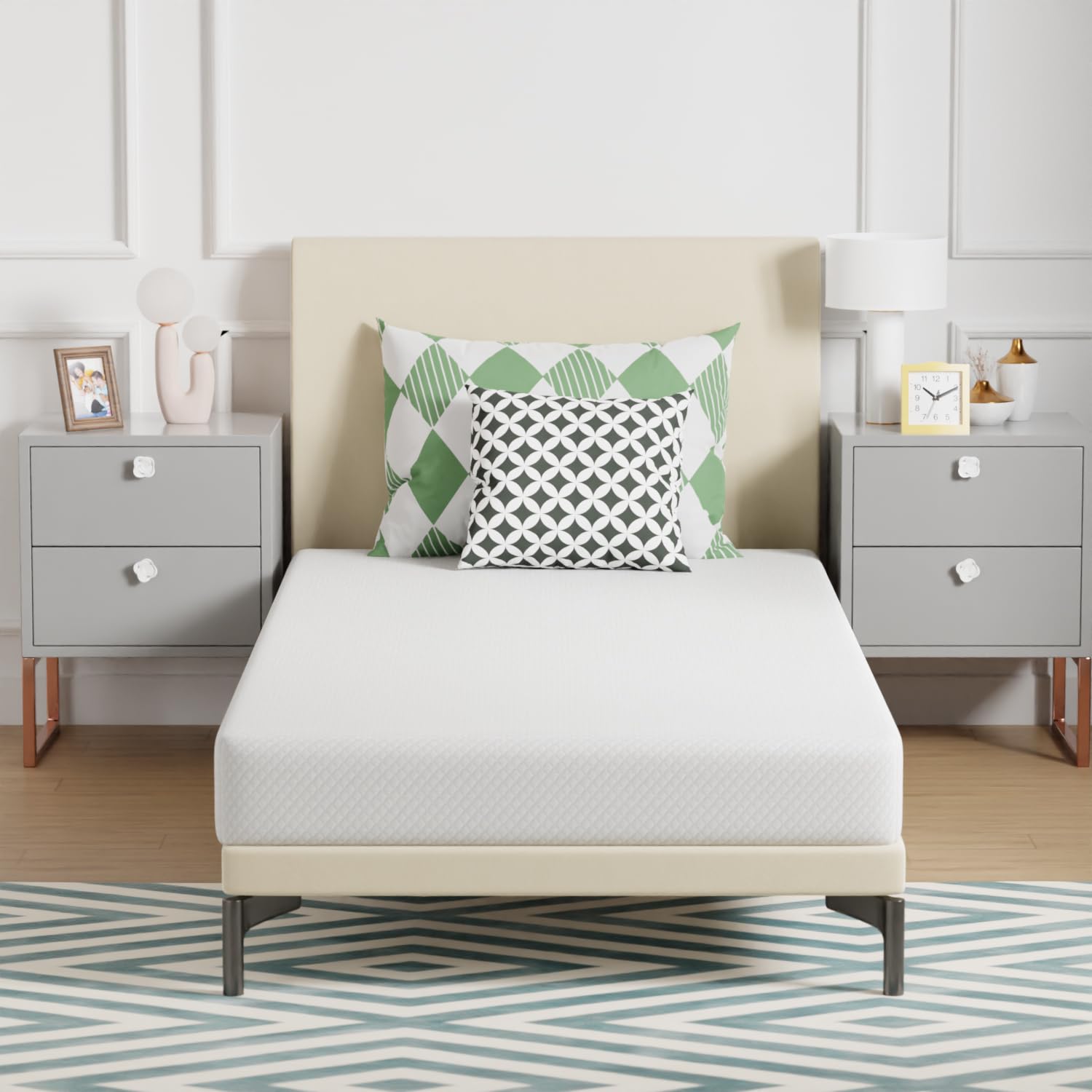 FDW | 6 Inch Twin Mattress | Medium Firm | Gel Memory Foam Mattress | White | Bed in a Box, CertiPUR-US Certified | Pressure Relief, Cooling Ventilated Foam | Washable Removable CoverFDW | 6 Inch Twin Mattress | Medium Firm | Gel Mem…