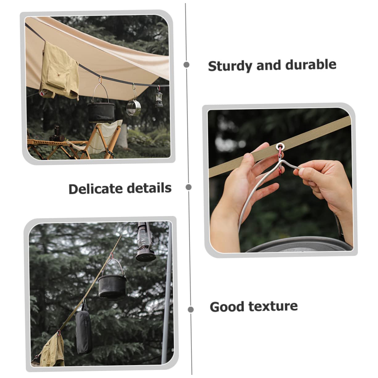 TOPBATHY 4sets Cinghie Per Multifunzionali Cinghie Da Campeggio Antivento Filo Stendibiancheria Resistente All Usura Per Esterni e Interni Per Viaggi e Attività Outdoor
