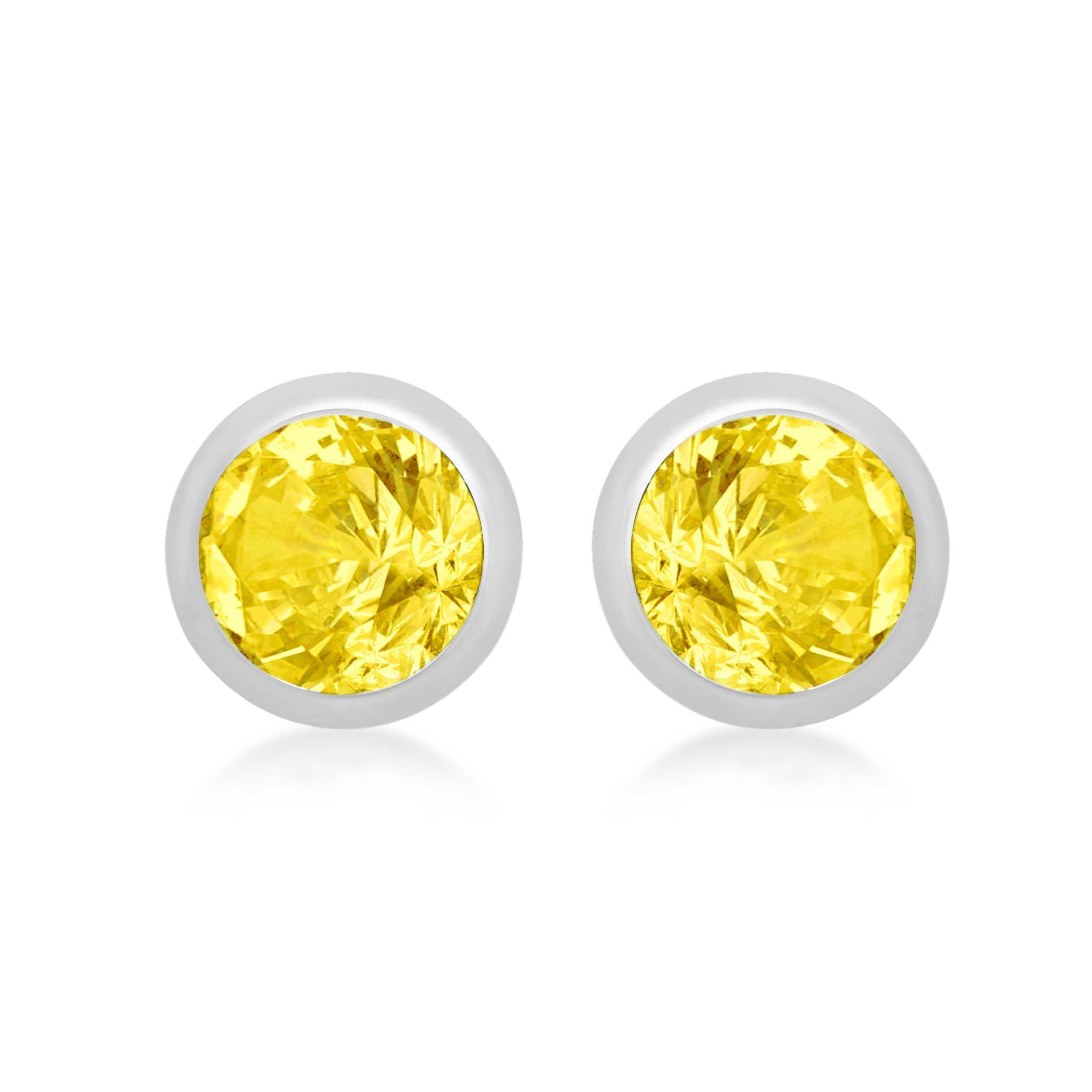 Amazon Essentials Sterling Silver Yellow CZ November Birthstone Stud Earrings
