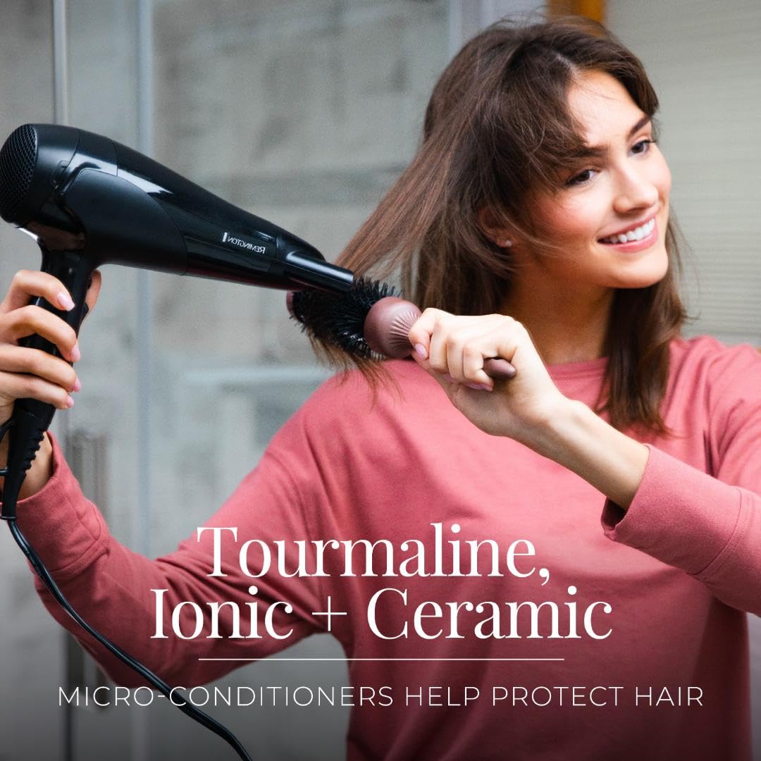 Remington Damage Protection Hair Dryer with Ceramic Ionic Tourmaline Technology, Black, Diffuser and Concentrator, 3 Piece Set (Pack of 2) view 5