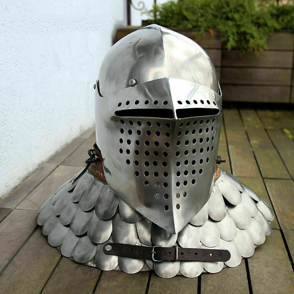 Moisés medieval de caballero en acero calibre 16 templado a mano 7