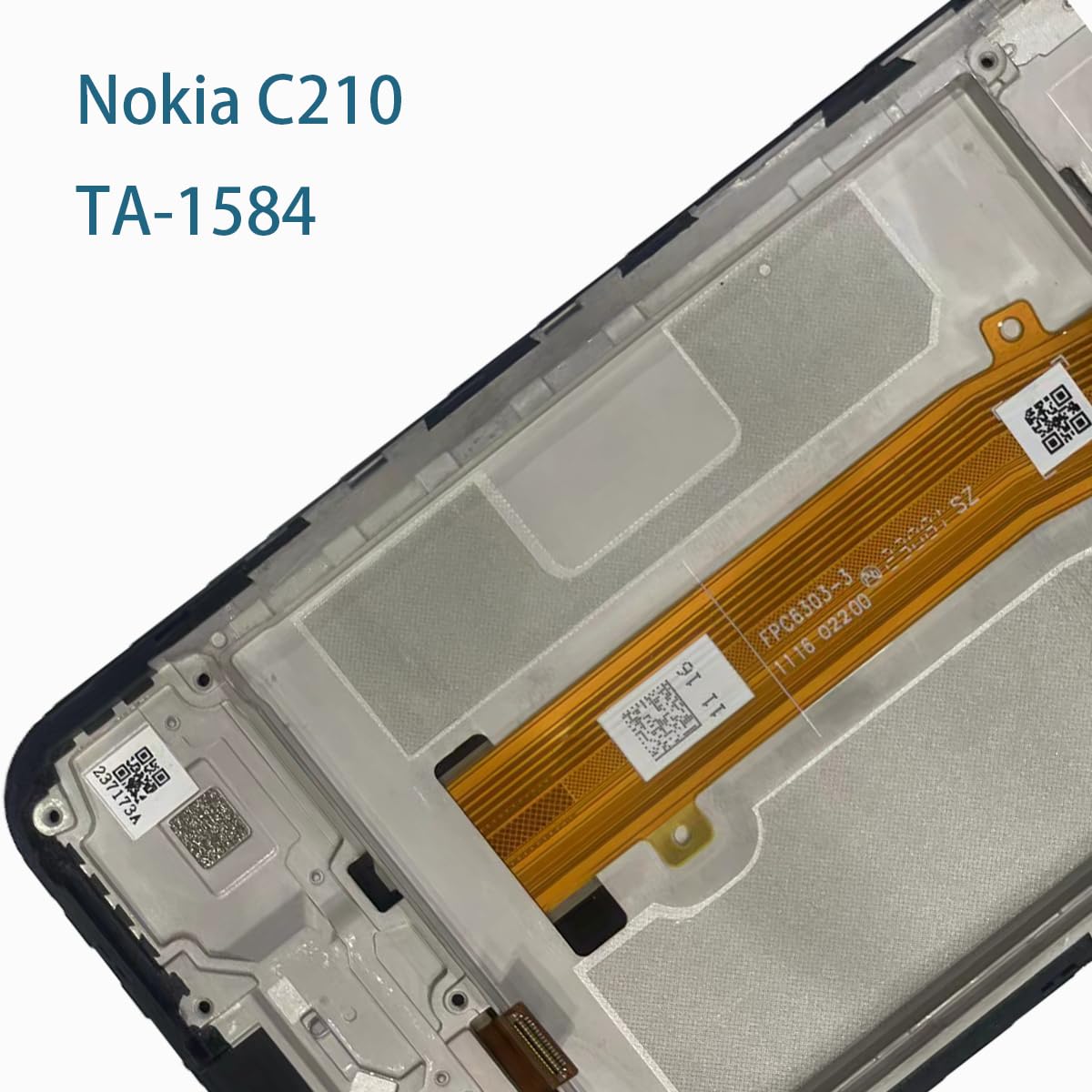 SECRETIGER LCD Screen Display Touch Digitizer Assembly with Frame Replacement for No kia C210 TA-1584 6.3