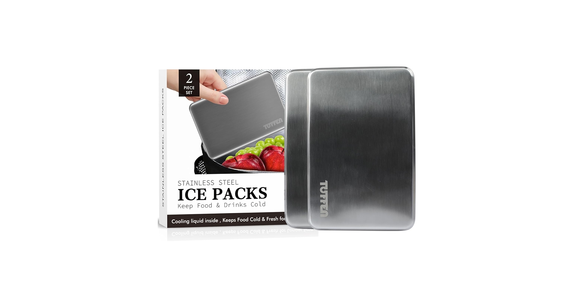Stainless Steel Ice Cube Trays - 2 PACK - With Easy Release Handle Freesh