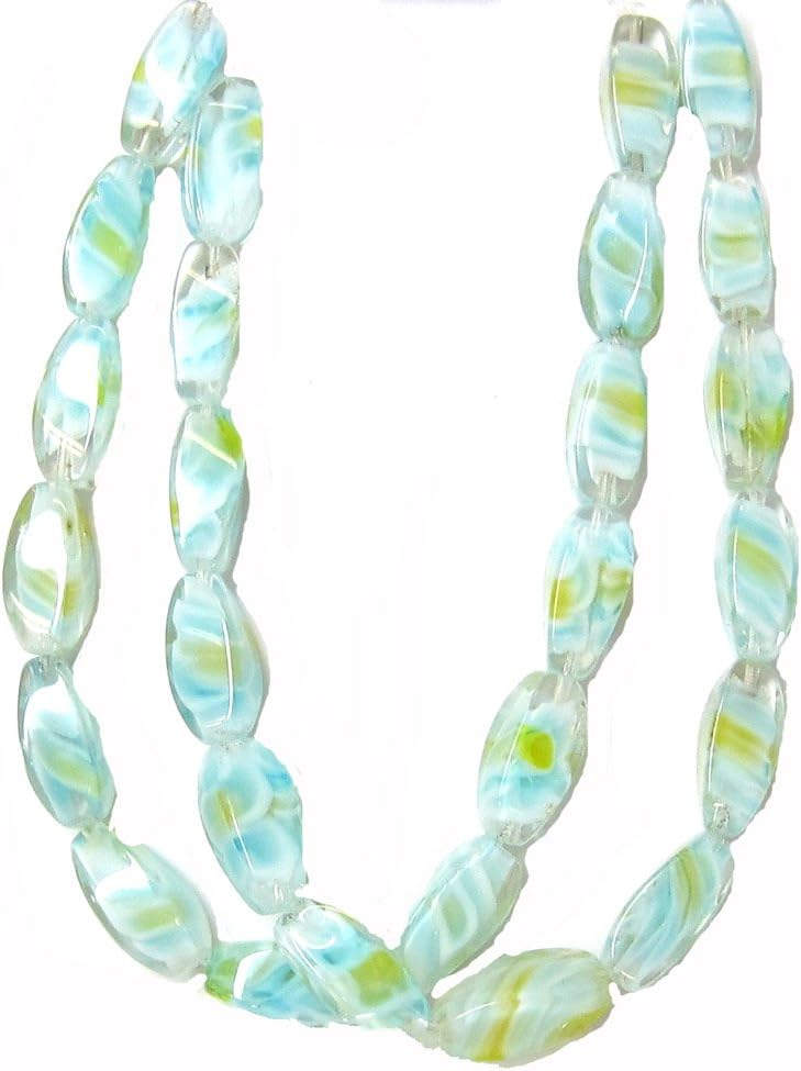Bead Collection 40262 Glass Rectangle Twist Light Aqua