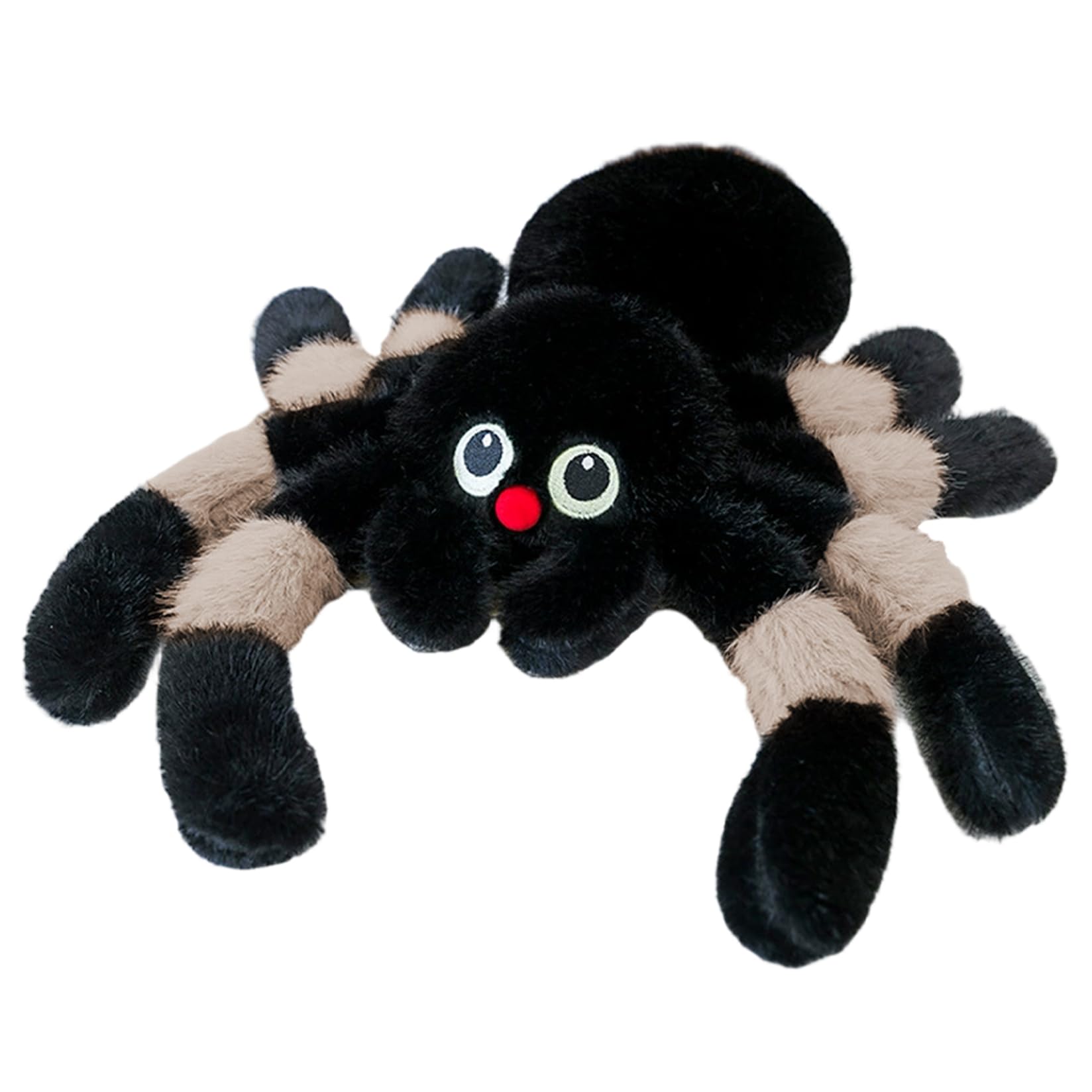 Uanqfegy Realistic Jumping Spider Stuffed Animal, 11.8 Inch Ultra-Soft Plush Spider Pillow Doll for Kids Adults, Khaki