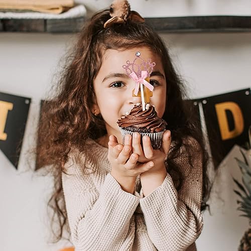 Miniatura 6 de HOKPA Decoración para cupcakes, corona con purpurina, decoración de tartas de princesa, mesa de postre para bodas, cumpleaños, baby shower,