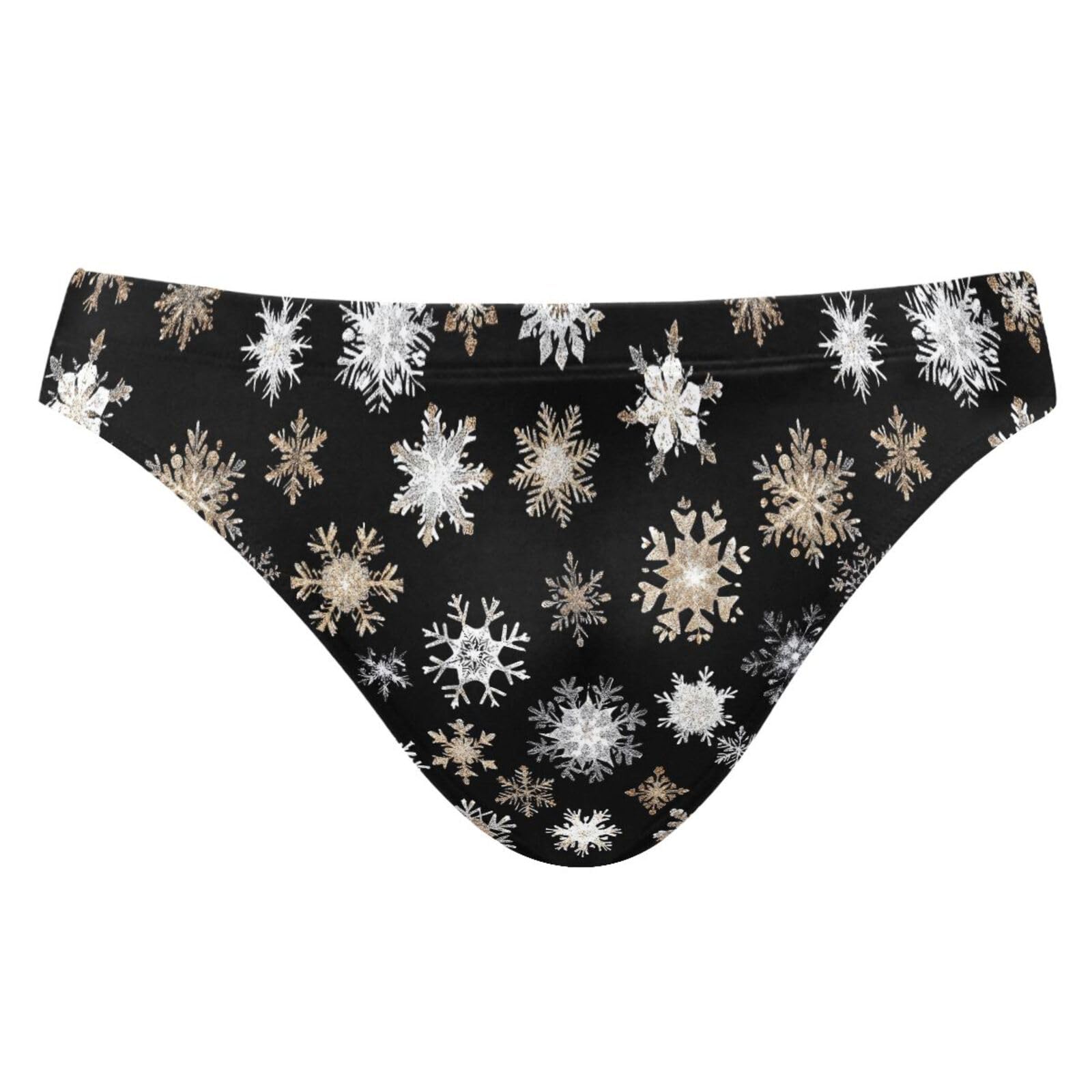 Mens Bikini Swimwear Christmas Gold White Snowflake Swimsuits for Men XXXL 202b8160