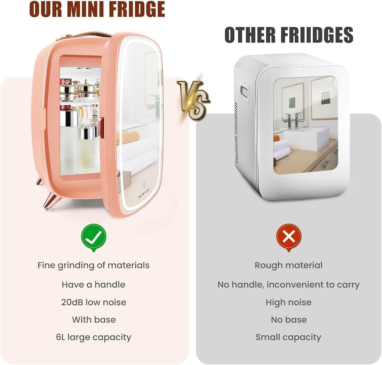 Comparing the KFO 6L Makeup & Skincare Fridge to Other Mini Fridges