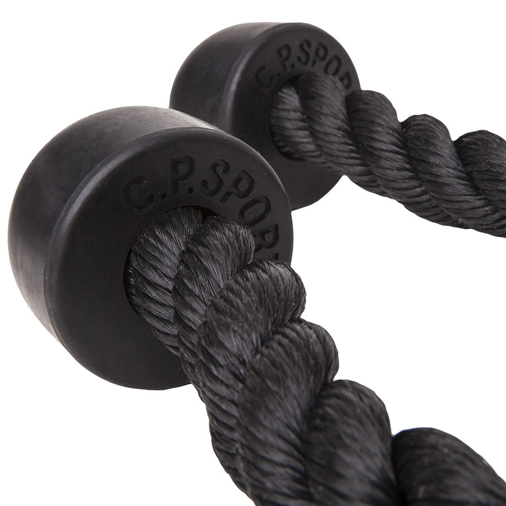 C.P. Sports Triceps Touw Set 70cm + Parallelle Greep + 2 Karabijnhaken - Sterk & Duurzaam Voor Biceps & Triceps Training