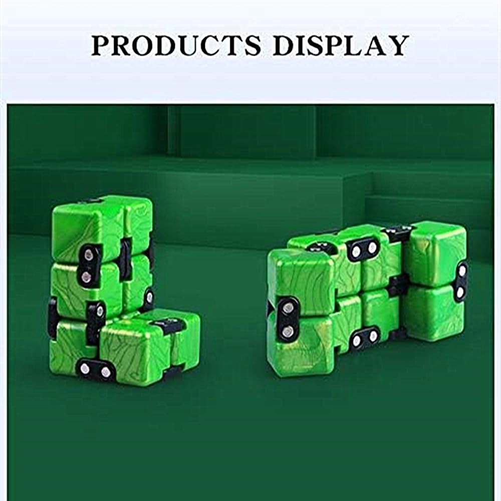 XMDCuber QY Toys Infinity Cube Fidget Toys,Hand Killing Time Transform Cubes Best for Stress and Anxiety Relief (Emerald Green)
