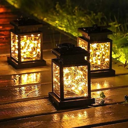 Epyz Solar 30 LED Lantern for Outdoor Garden Decorative Landscape Festival Decoration Lighting Balcony Pathways with Dusk to Dawn Auto On/Off IP65 Waterproof Portable Lamp [ Pack of 1, Warm Yellow ]