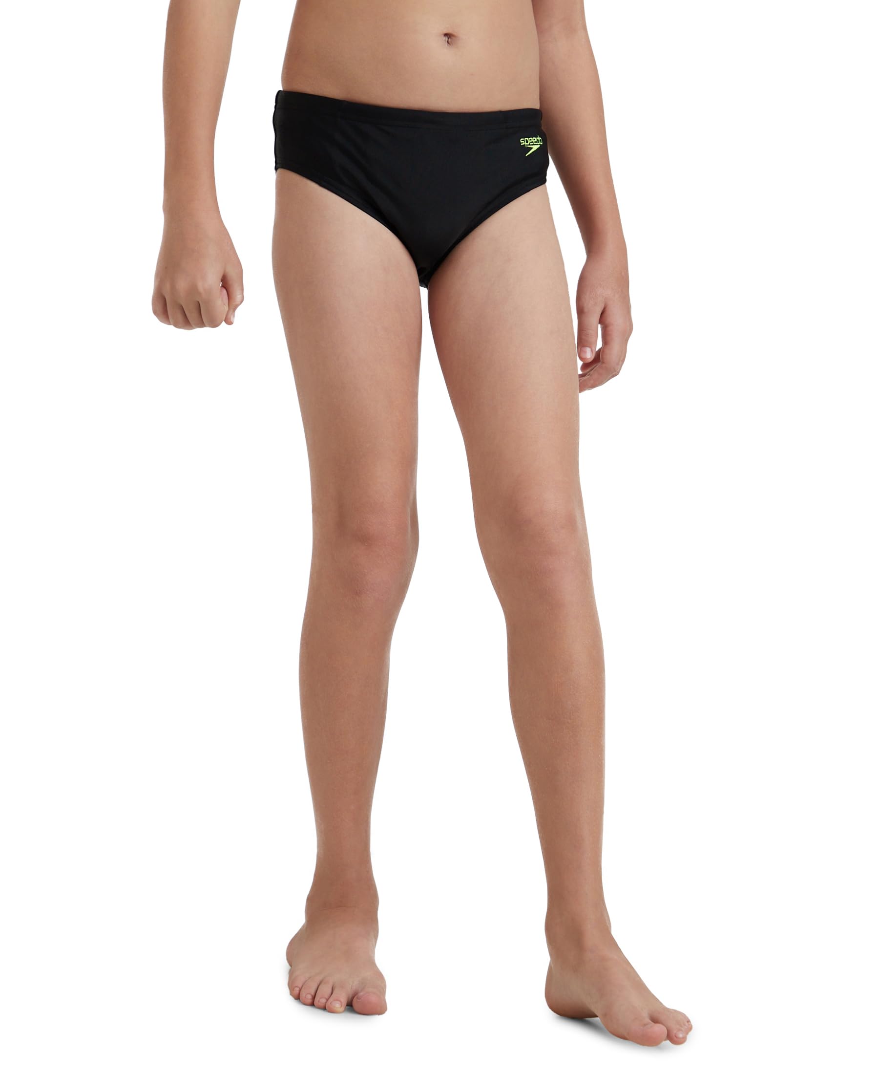 Speedo Boy's Endurance10 Lycra Brief - Black & Hyper Yellow 1