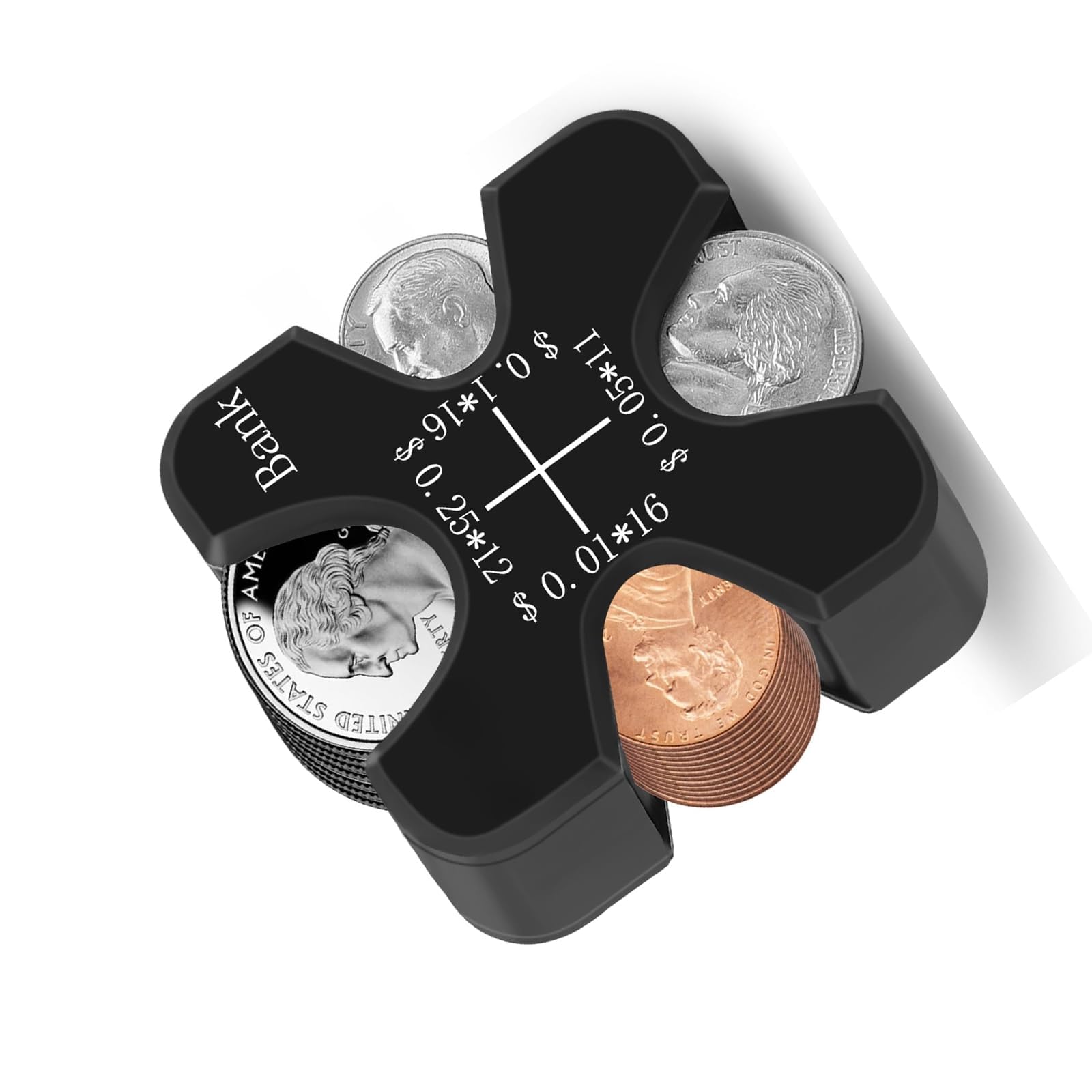 THE WHITE SHOP Coin Holder for Car, Portable Coin Change Organizer, Coin Dispenser Case, Coin Holder for Collectors, Universal Coin, Storage Coin Holder for Car, Purse, Wallet, Black