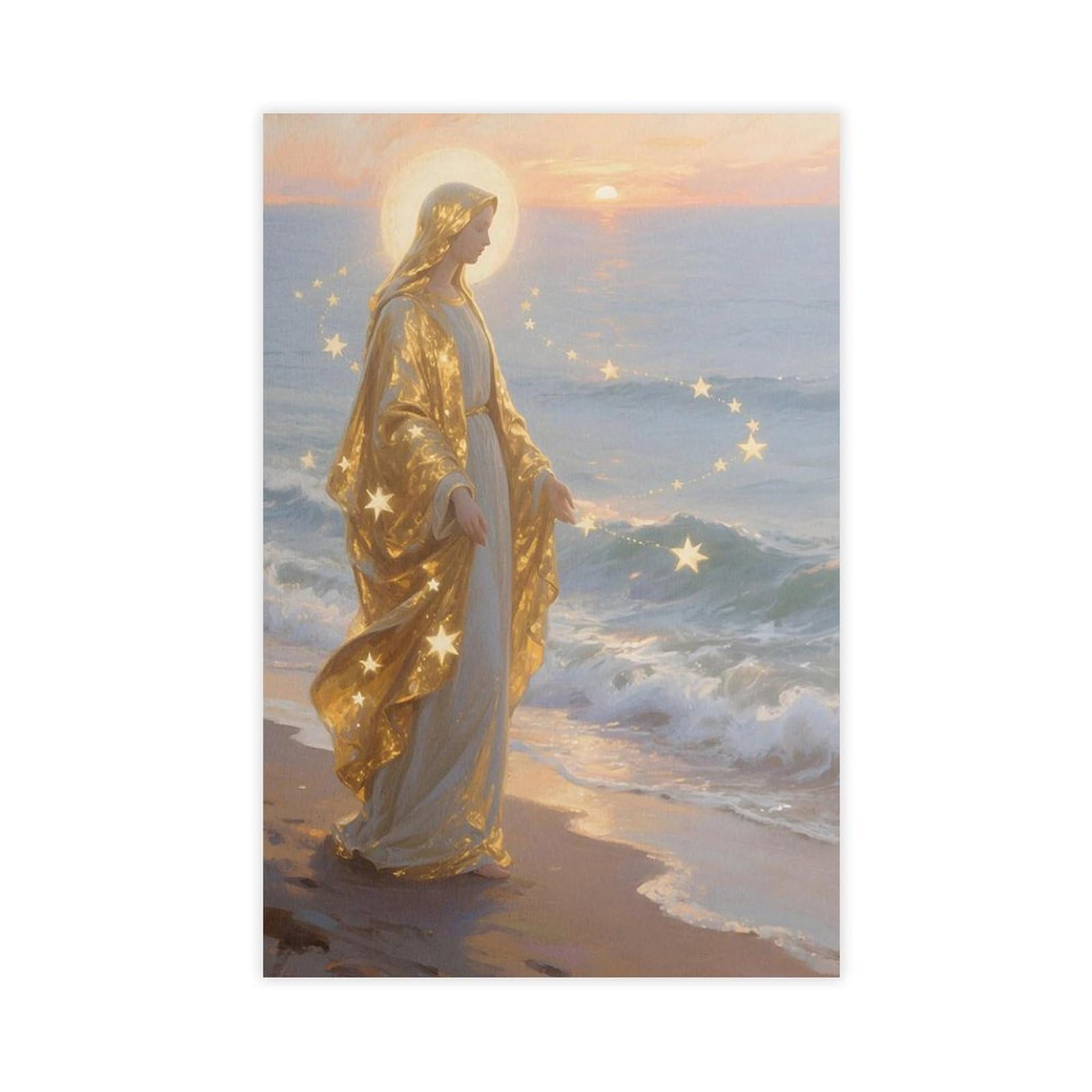 Bncedjk Virgin Mary At Sunset Canvas Canvas Poster Bedroom Decor Landscape Decor Gift 16X24inch(40X60cm)