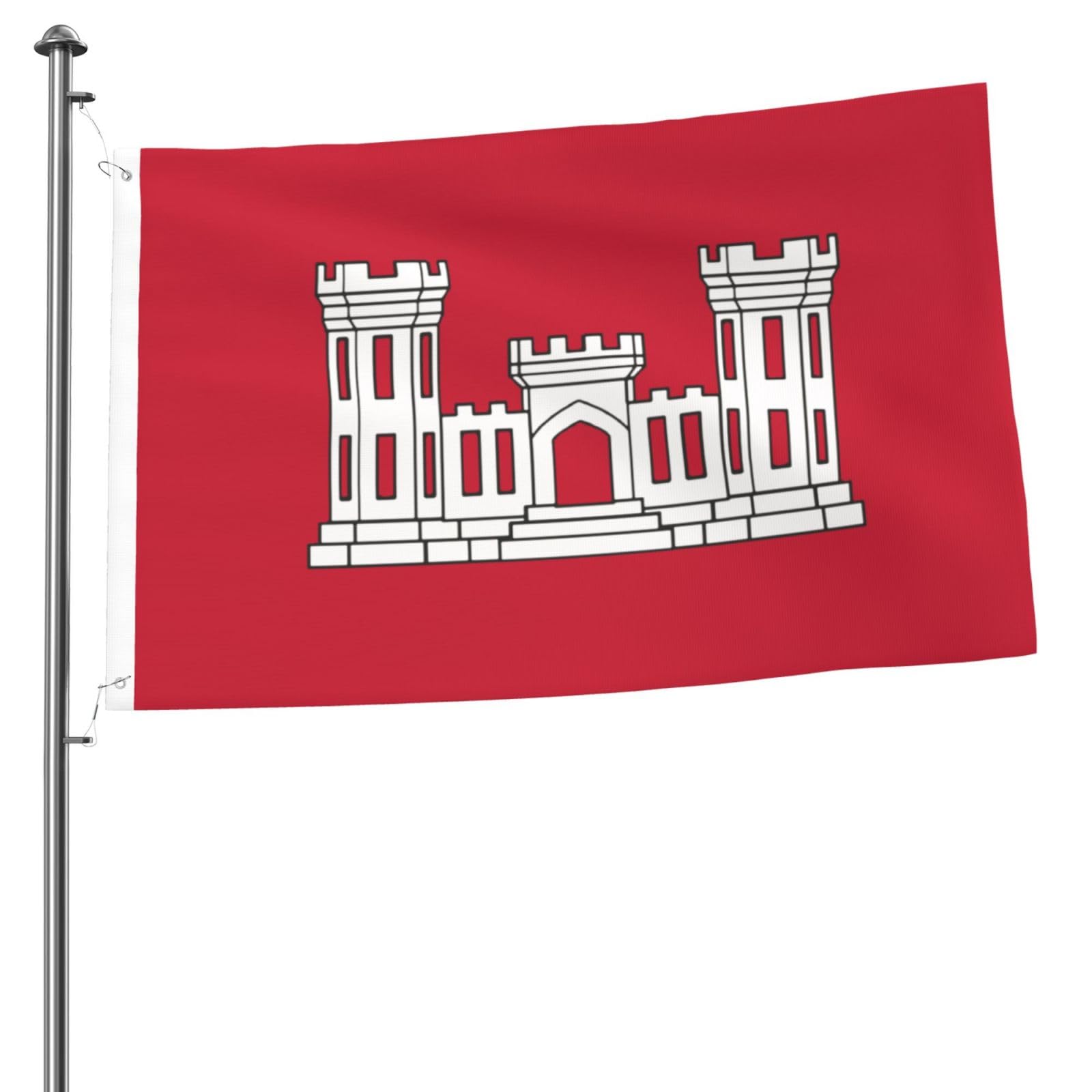 Us Army Engineers Castle 2 x 3 FT Flag Doubles Side Banner For Outdoor Indoor