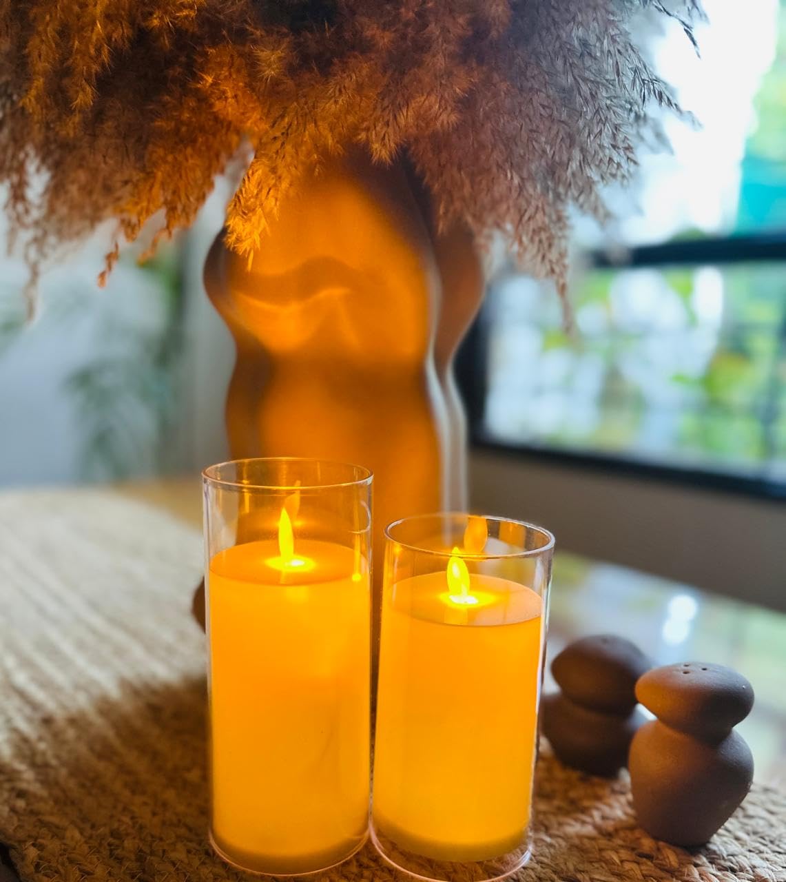 ATET LED Candles|7 inches Tall|3 inches Diameter|Battery Operated|Home Decor|Diwali Decor 3