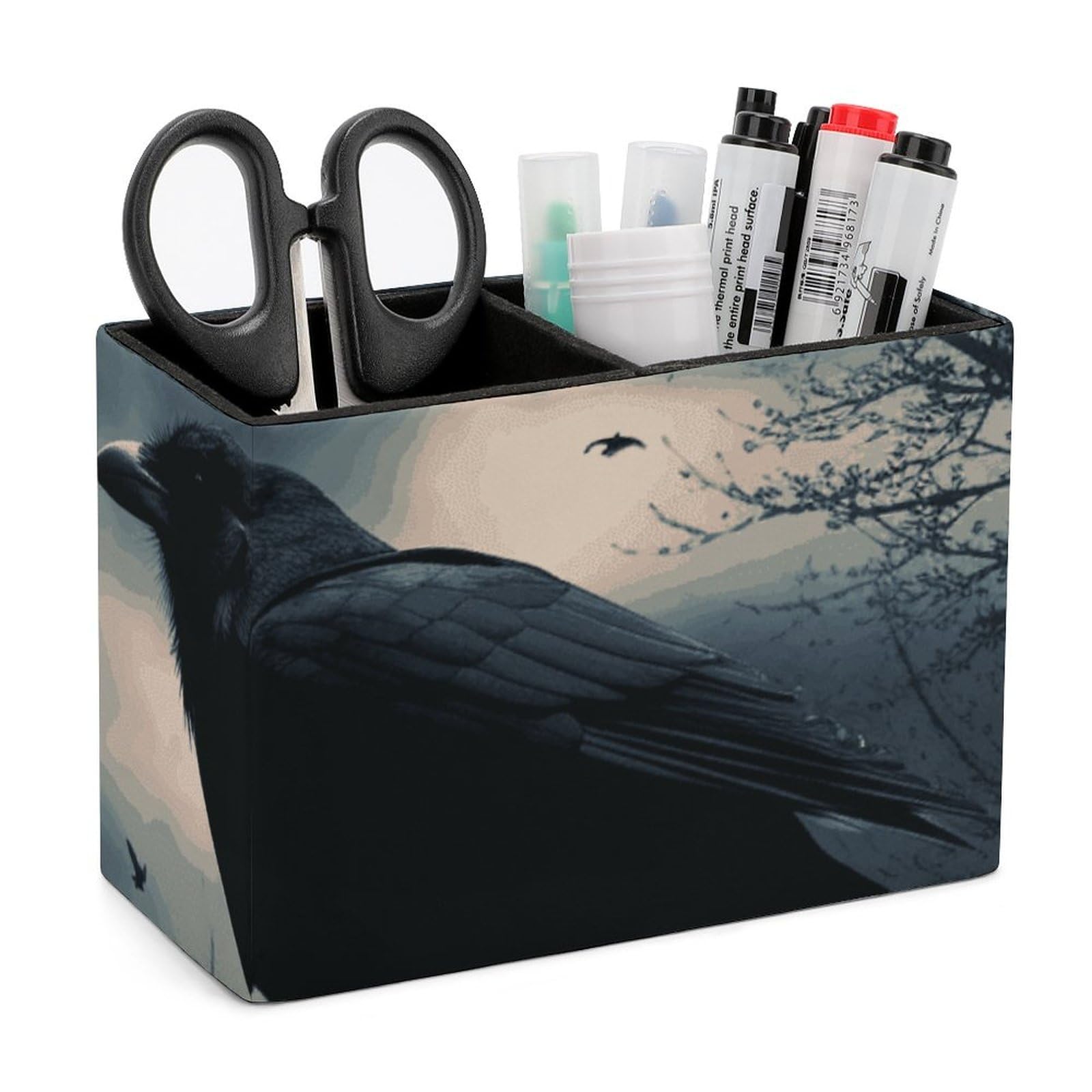 Porte-stylo en cuir organisateur de bureau double compartiment haut de gamme