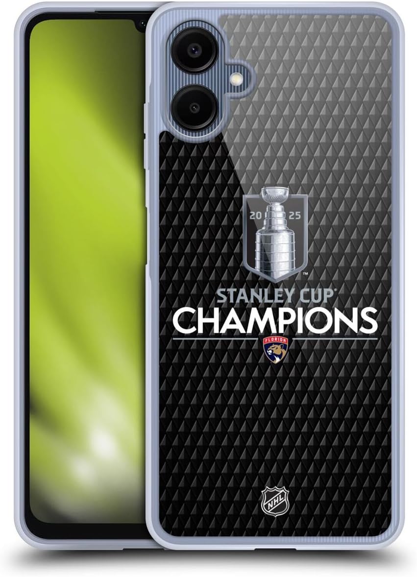 Head Case Designs Officially Licensed NHL Florida Panthers Puck Pattern 2025 Stanley Cup Champions Gel Case [Military Grade Protection] Compatible with Samsung Galaxy A06 4G / 5G