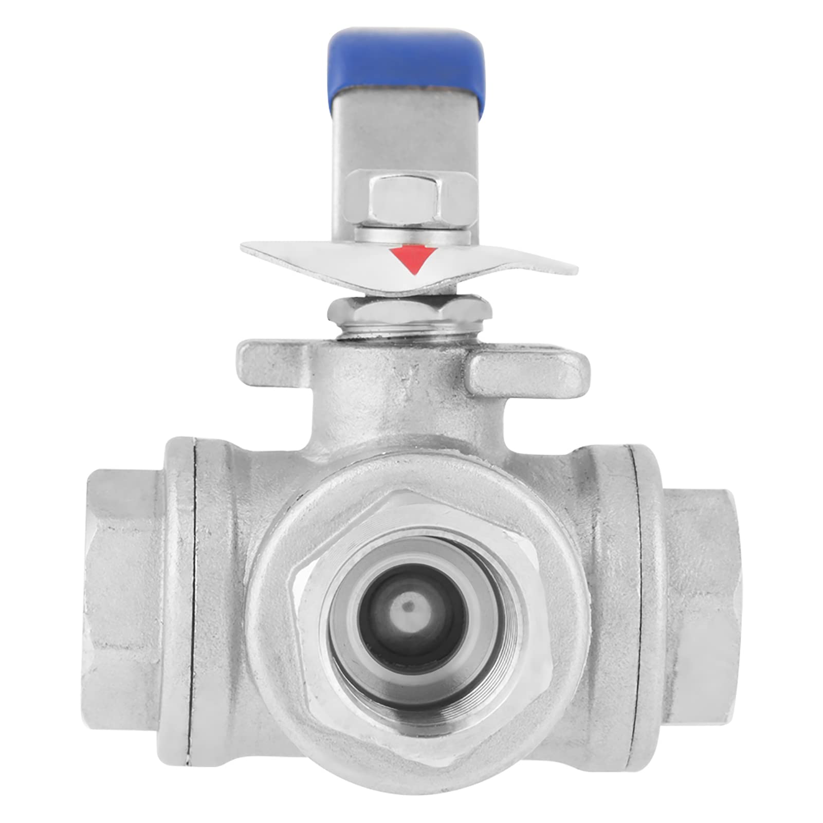 Tuyau T port vanne à boisseau sphérique acier inoxydable à filetage femelle DN15