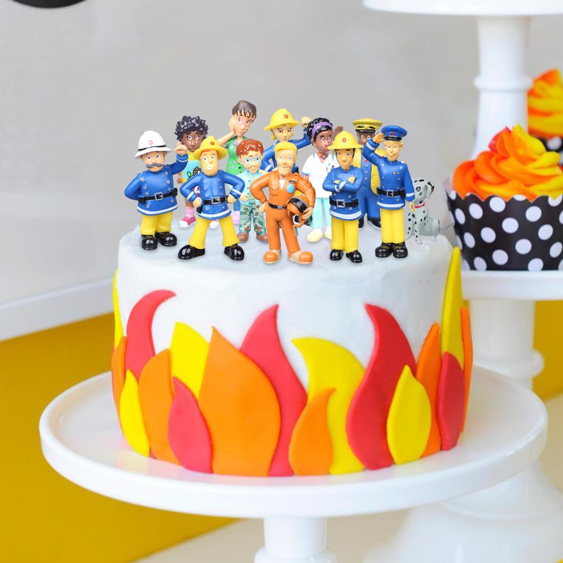 Sam Il Pompiere Topper Decorazioni Torta Sam Il Pompiere - 25 Pezzi Topper Compleanno Per Dolci E Cupcake Compleanno Bambini Pompiere