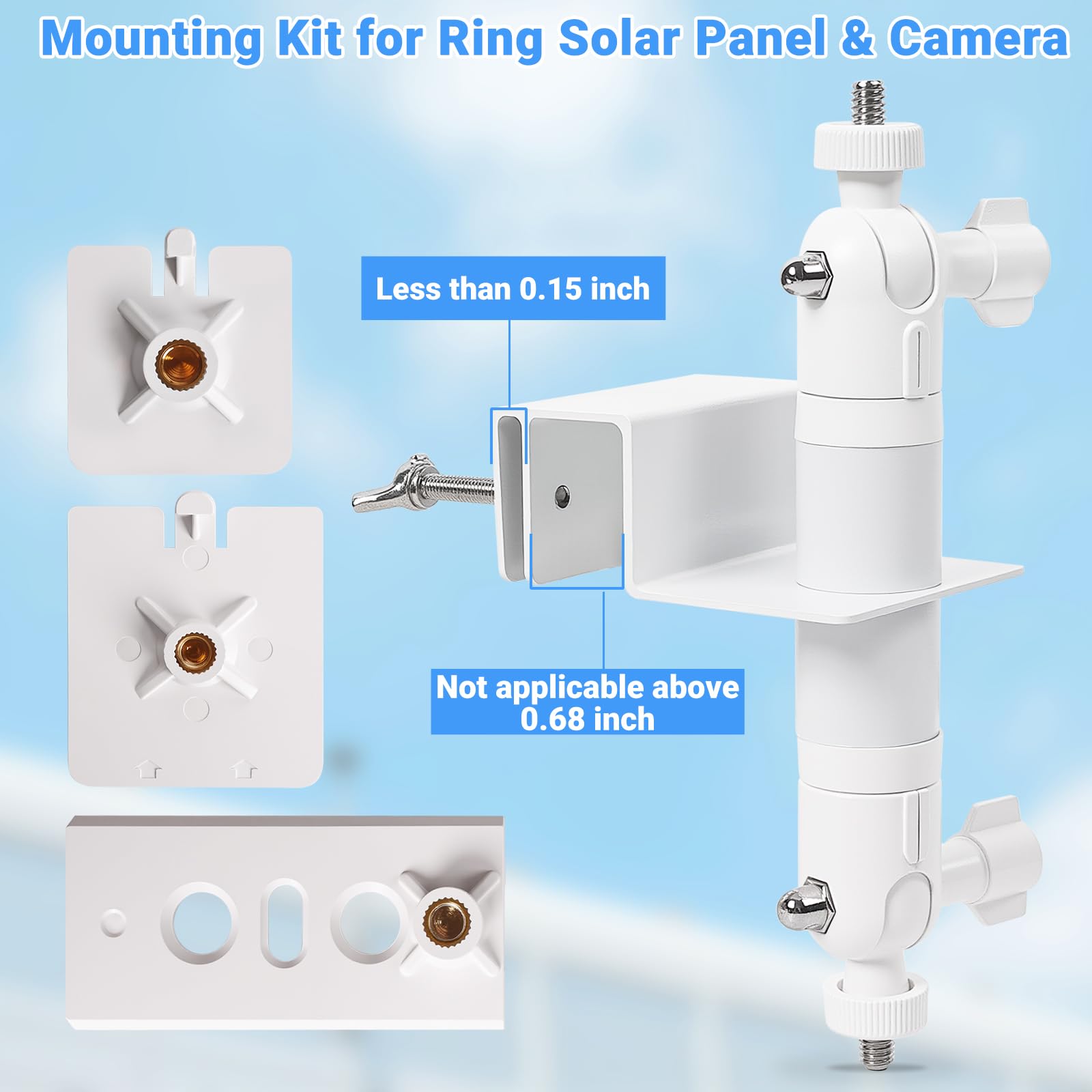 2-in-1 Dachrinnenhalterung ohne Bohren für Ringkameras & Solarmodule | 360° verstellbar, universelle Kompatibilität (2 Stück)