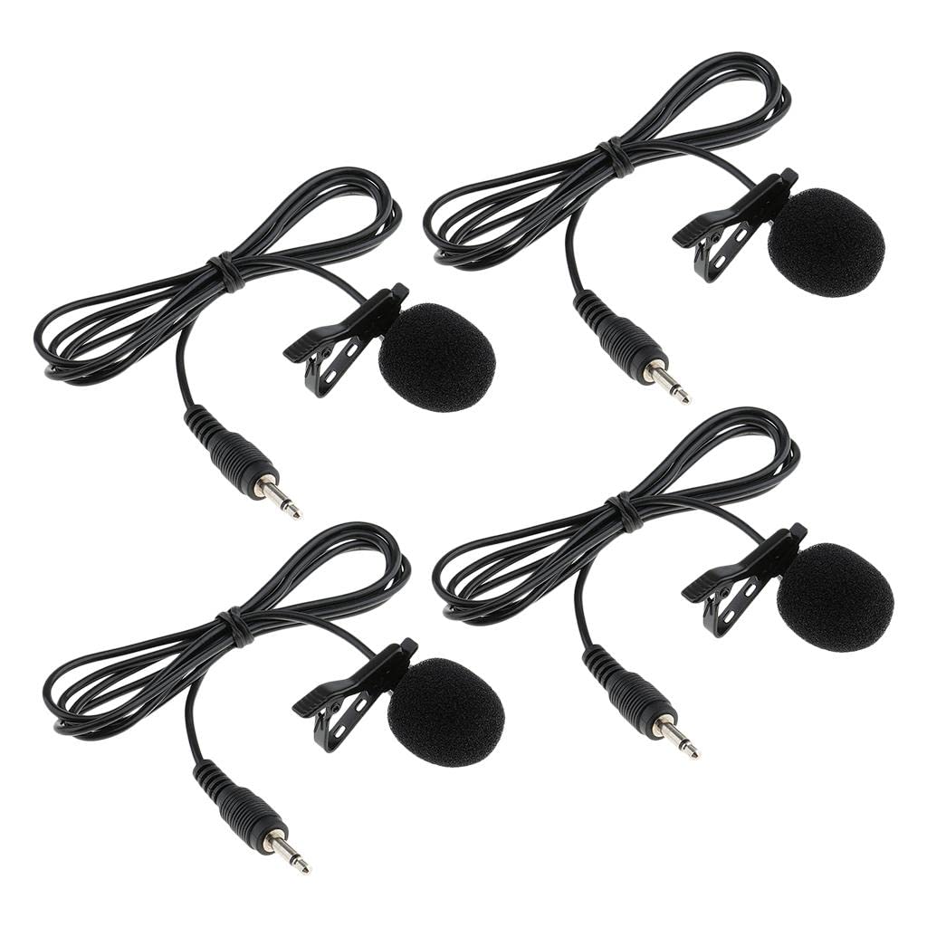 4 Pcs Mini Lavalier Microphone Mic for Vloggers 3.5mm Tie Clip Style Black-picture-14