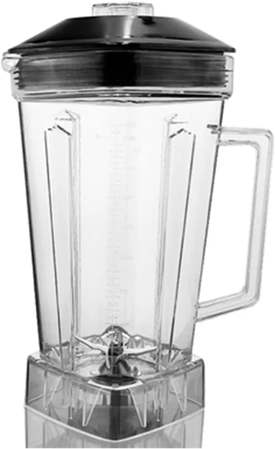 2L Square Container Jar Jug Pitcher Cup Bottom With Serrated Smoothies Blades Lid BPA FREE For Blender Spare Parts Easy-Clean