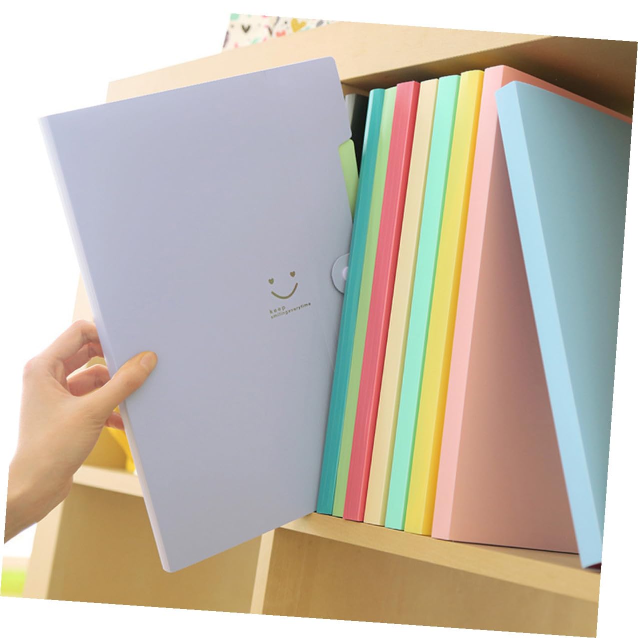 OSALADI Cartella Portadocumenti Espandibile a Fisarmonica in Plastica 5 Tasche, Chiusura a Scatto Sicurezza, Set 4 Pezzi Colorati, Organizer Per Ufficio, Casa e Scuola, Formato A4