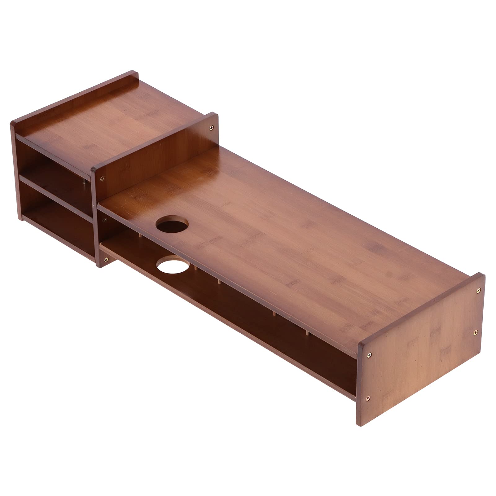 Cocoarm Supporto per Monitor in bambù Rialzo con 3 Cassetti Supporto per Monitor 69 X 23 X 17 Cm per Casa e Ufficio Alza l'altezza dello Schermo Aggiunge Spazio di Archiviazione Supporta Stampante