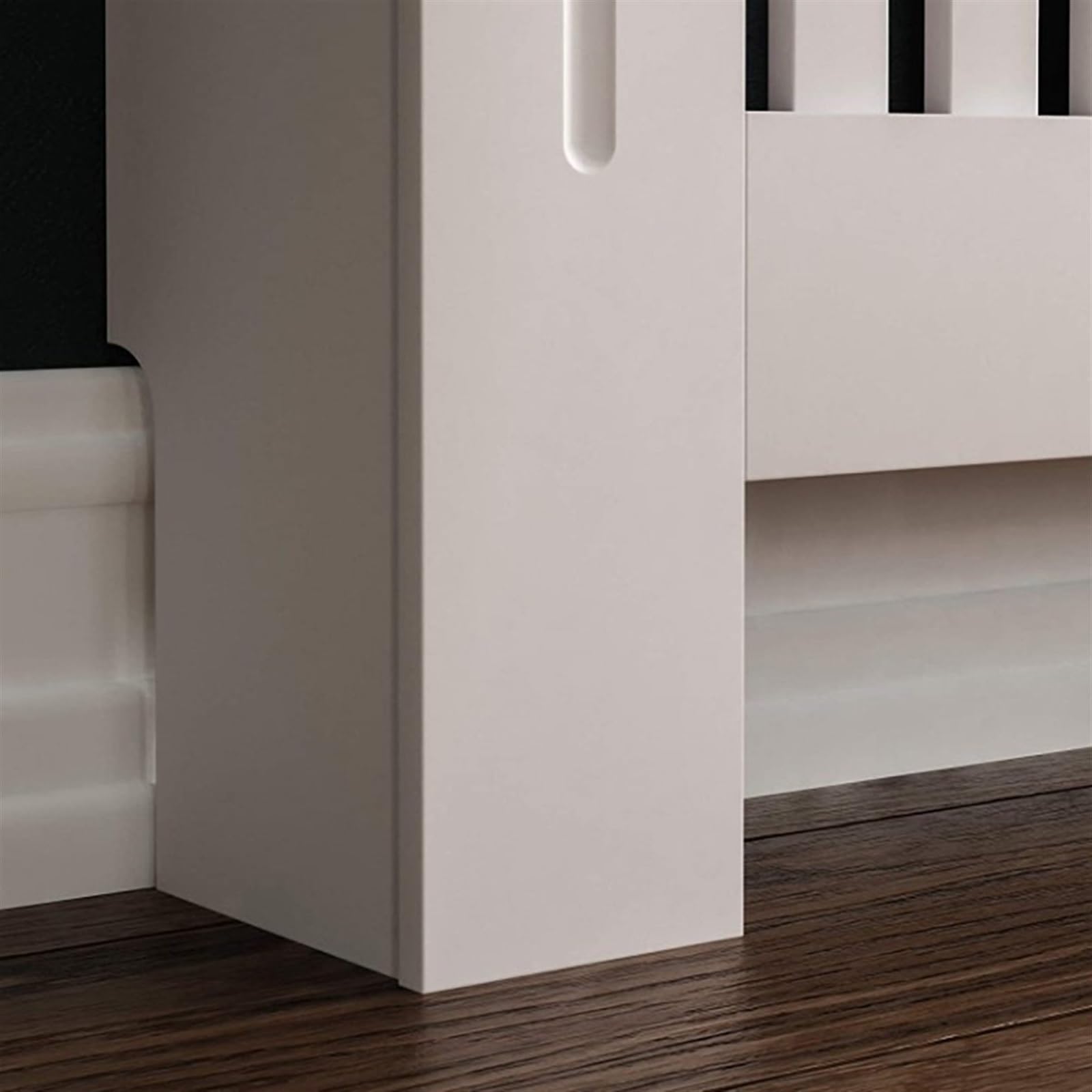 Copritermosifone, Copritermosifone in Legno Moderno con doghe Verticali, Ripiano in MDF, Mobiletto, Mobiletto Piccolo, per Soggiorno e corridoio Copritermosifone.